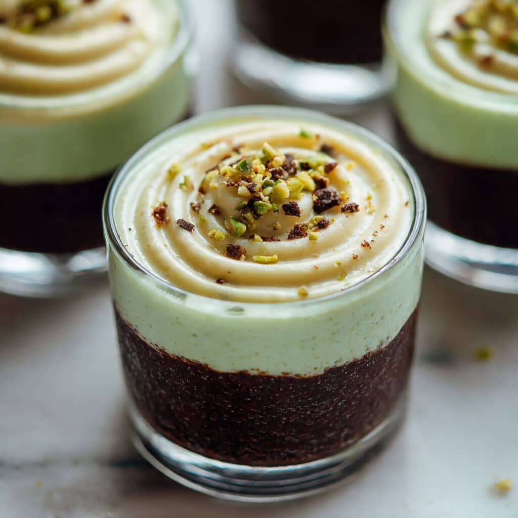 Pistachio Mousse with Chocolate Ganache Recipe