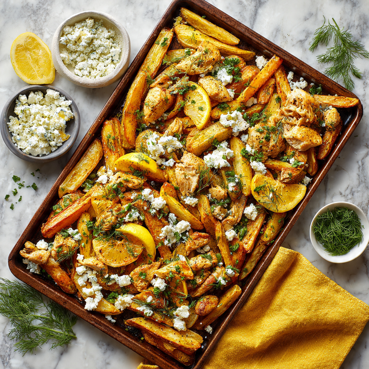 Sheet Pan Herby Lemon Garlic Chicken and Potatoes Recipe