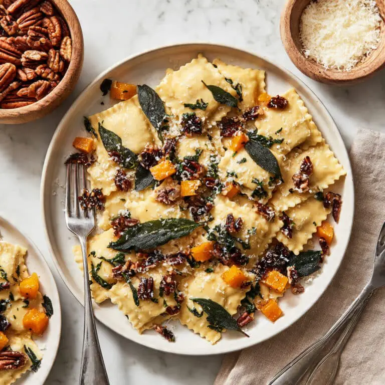 Brown Butter Ravioli with Butternut Squash Recipe