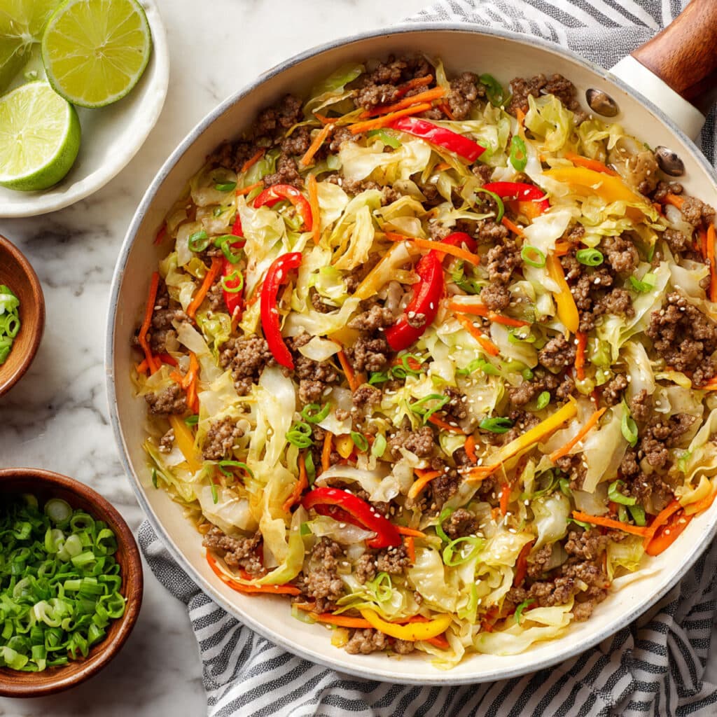 Ground Beef and Cabbage Stir Fry Recipe