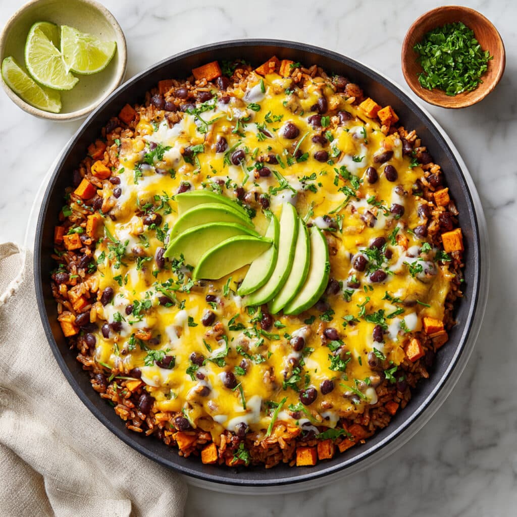 Southwest Sweet Potato, Black Bean, and Rice Skillet Recipe