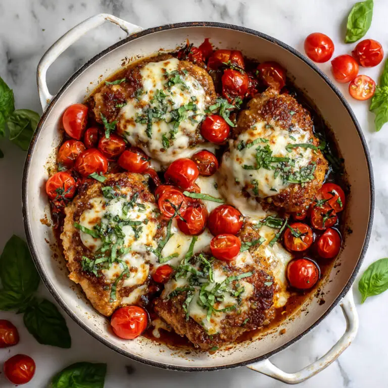 One Pan Balsamic Chicken with Mozzarella, Tomatoes, and Basil Recipe