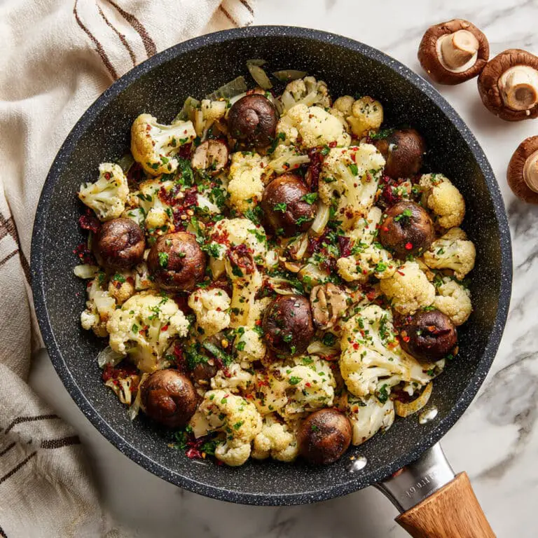 Garlic Cauliflower Mushroom Skillet Recipe