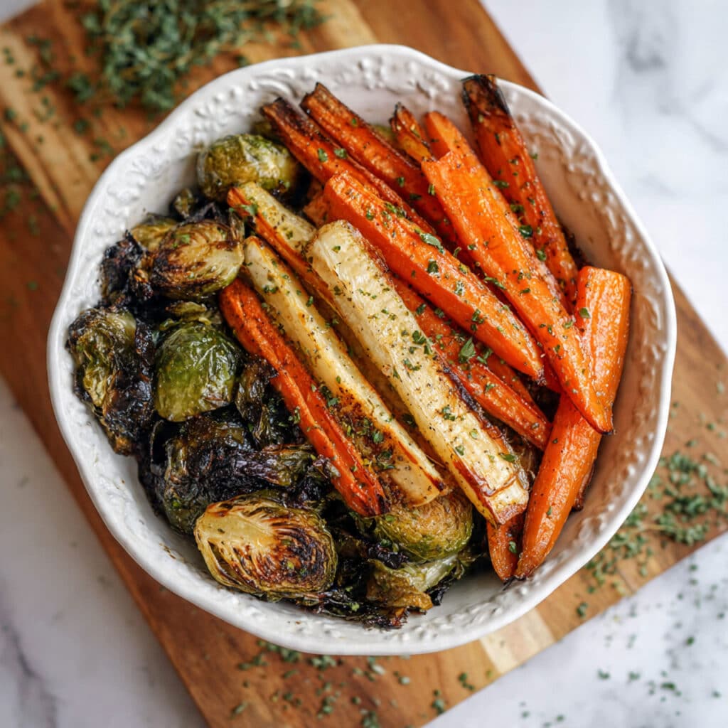 Maple Roasted Brussels Sprouts and Carrots Recipe