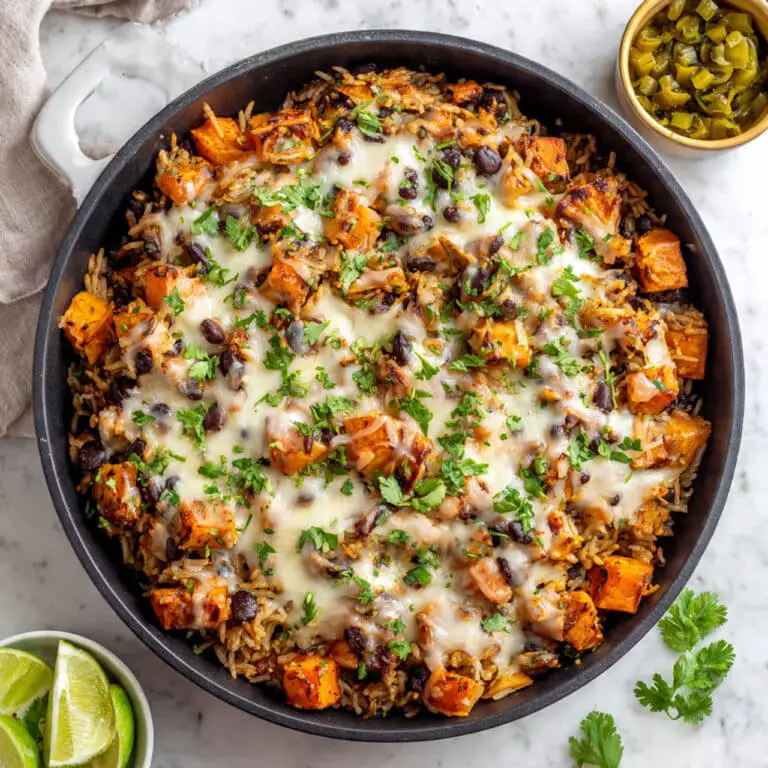 Sweet Potato Skillet with Black Beans and Salsa Verde Recipe