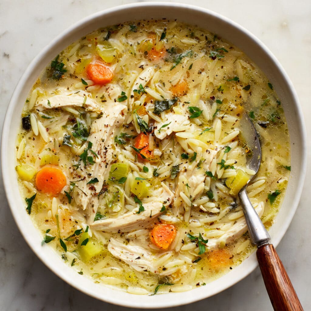 Lemon Chicken Orzo Soup Recipe