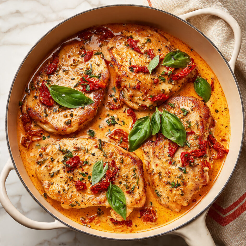 Creamy Chicken with Sun-Dried Tomatoes Recipe