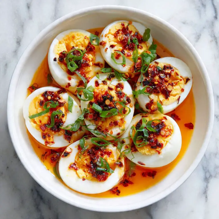 Spicy Chili Garlic Deviled Eggs Recipe