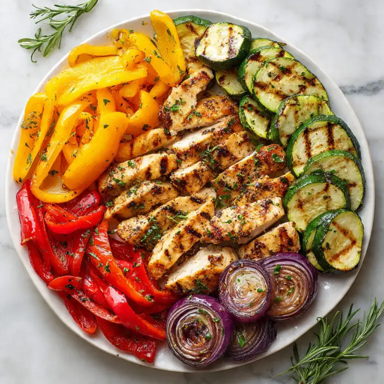 Grilled Mediterranean Chicken and Vegetables with Herby Tzatziki Sauce Recipe