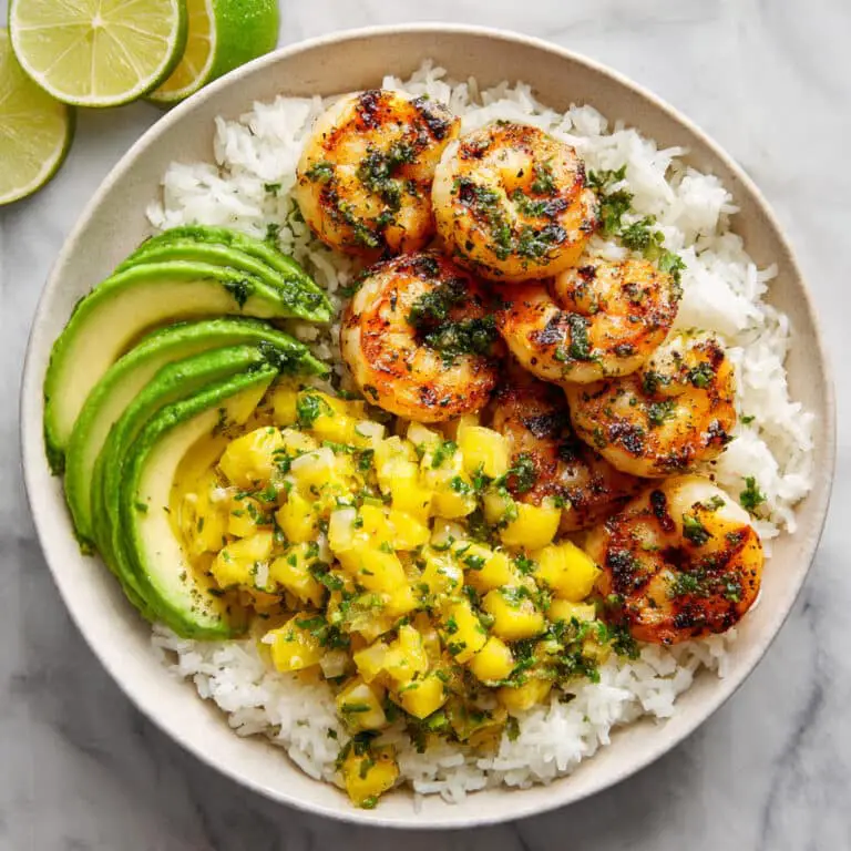 Shrimp and Avocado Bowls with Mango Salsa & Lime-Chili Sauce Recipe