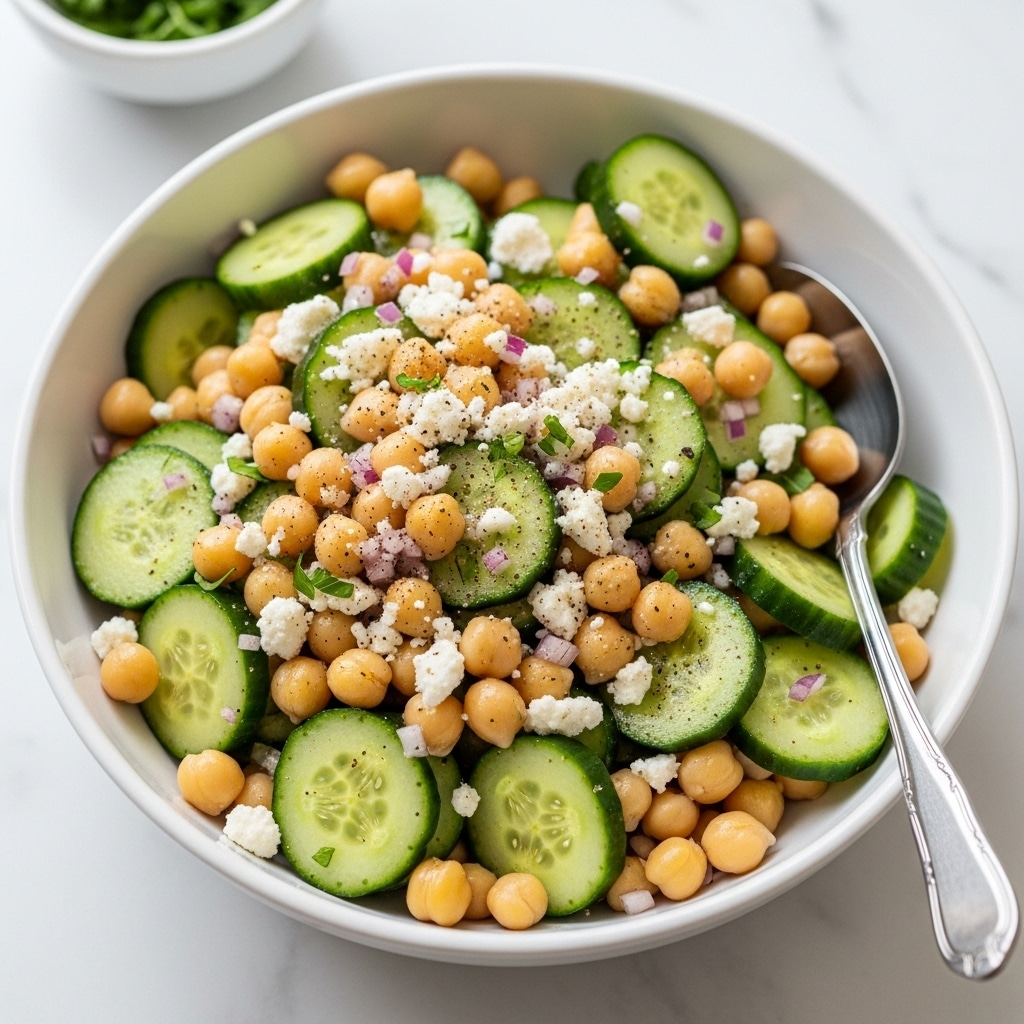 Cucumber Chickpea Salad with Feta and Fresh Herbs Recipe