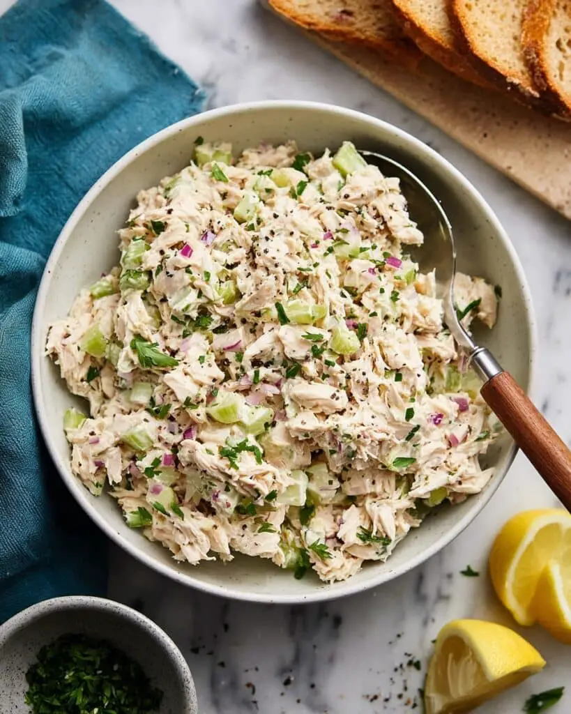 Creamy Tuna Salad with Dill Pickles and Fresh Herbs Recipe
