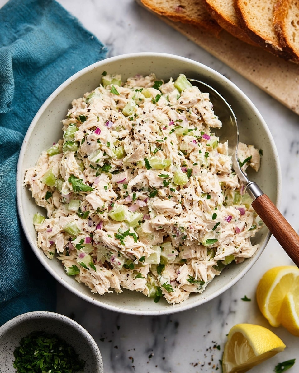 Creamy Tuna Salad with Dill Pickles and Fresh Herbs Recipe