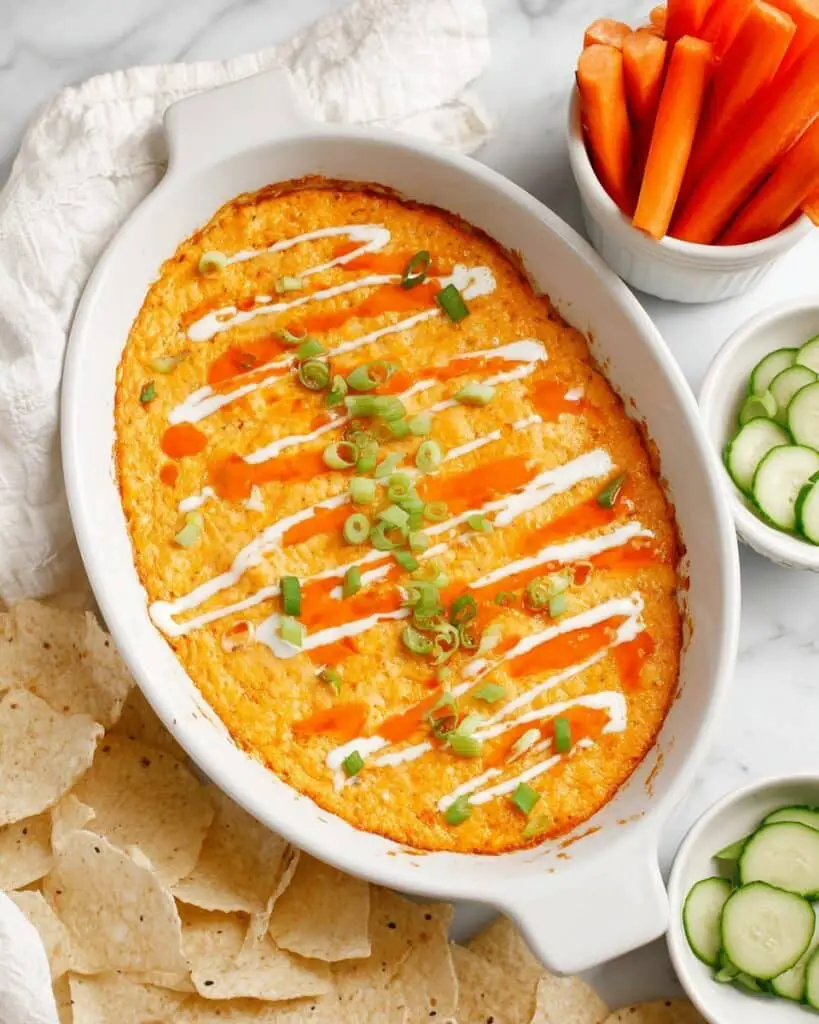 Healthy Cottage Cheese Buffalo Chicken Dip Recipe