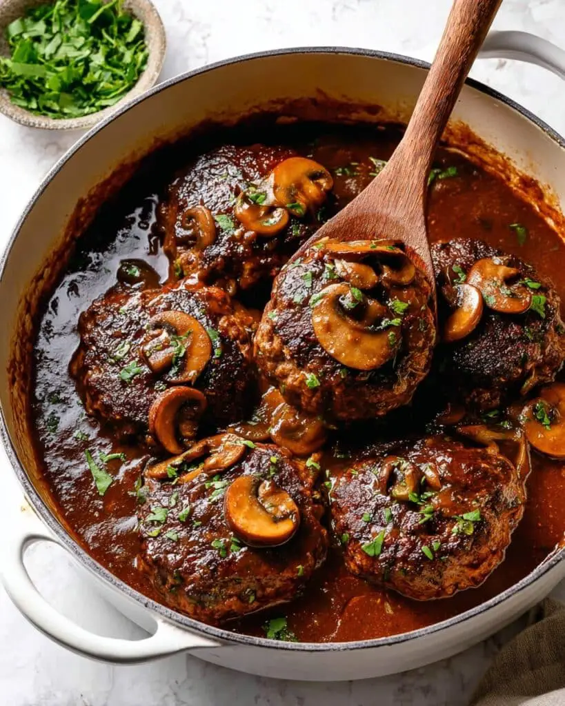 Juicy Salisbury Steak with Mushroom Gravy Recipe