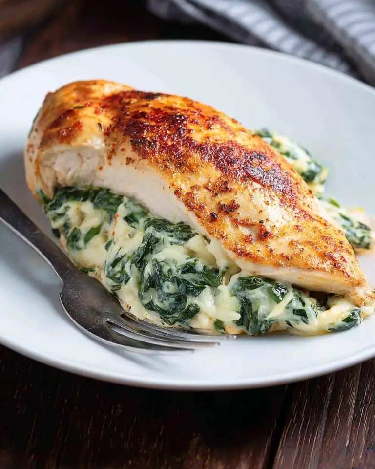 Spinach Stuffed Chicken Breasts with Cream Cheese and Parmesan Recipe