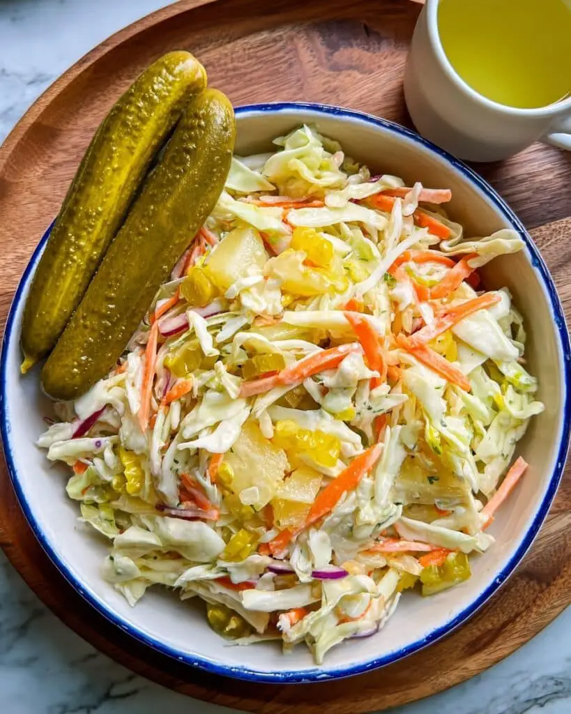 Creamy Dill Pickle Coleslaw Recipe