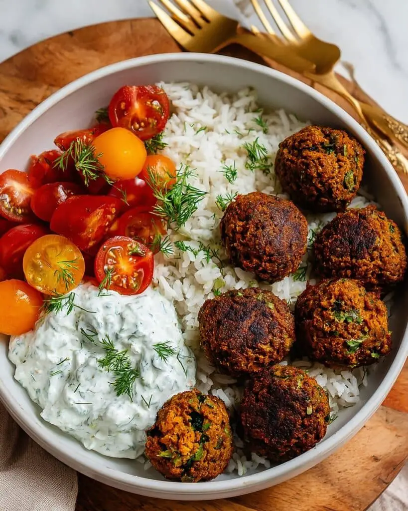 Baked Greek Lentil Meatballs with Tzatziki Recipe