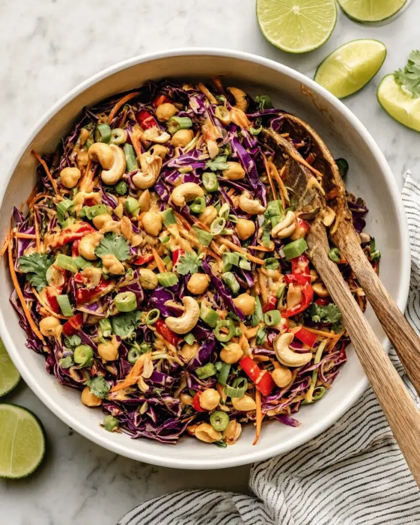Chopped Thai-Inspired Chickpea Salad with Curry Peanut Dressing Recipe