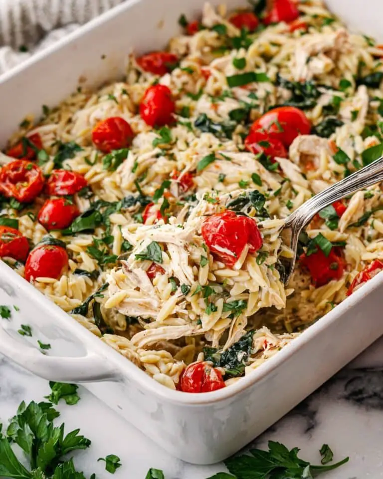 Baked Chicken Orzo with Boursin Cheese Recipe