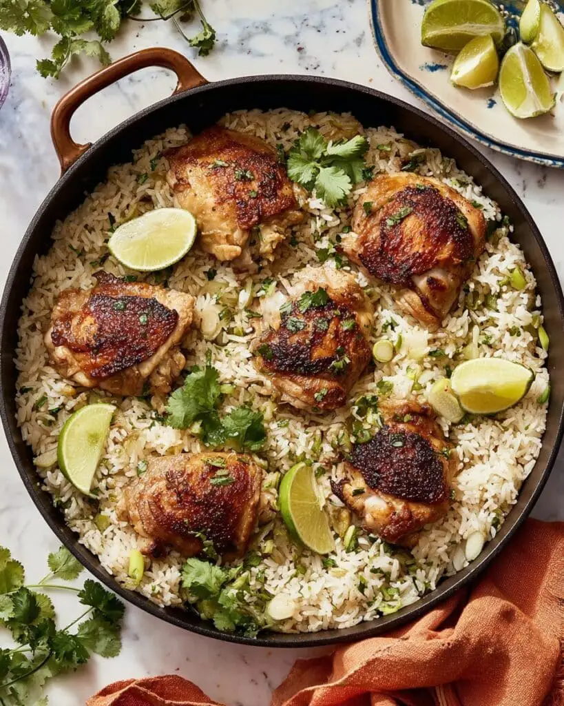 One-Pan Coconut Lime Chicken and Rice Recipe