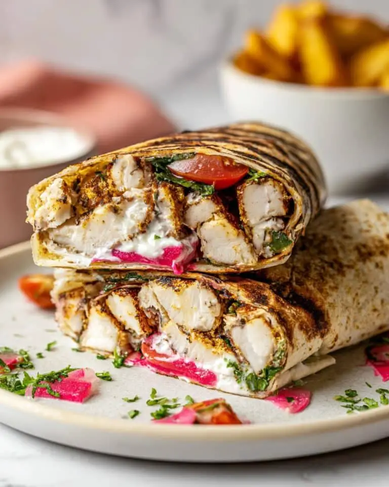 Chicken Shawarma Wraps with Spiced Chicken and Creamy Sauce Recipe