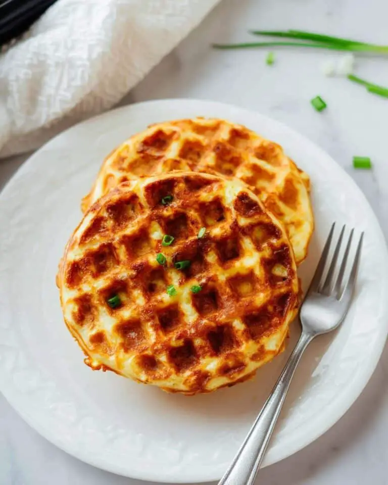 Keto Cheesy Scallion Chaffles Recipe