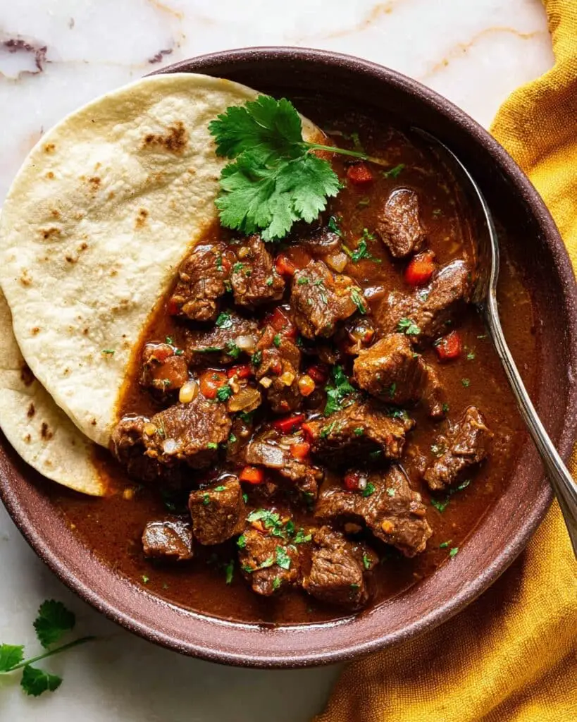 Carne Guisada: Mexican Beef Stew with Tomato Gravy Recipe