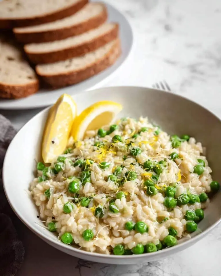 Creamy Lemon Parmesan Risotto with Spring Peas Recipe