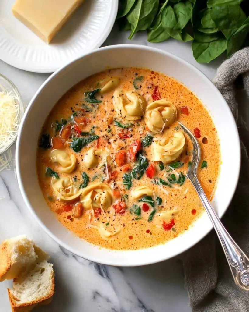 Creamy Tomato Cheese Tortellini Soup Recipe