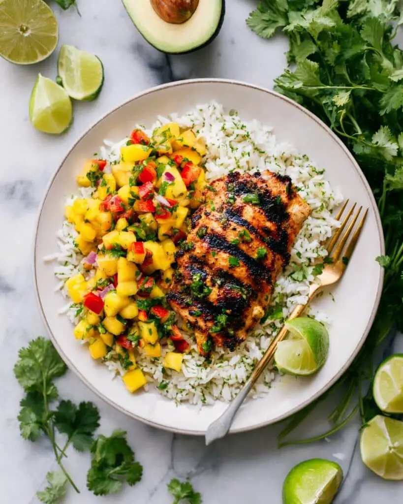 Cilantro Lime Chicken with Mango-Avocado Salsa Recipe