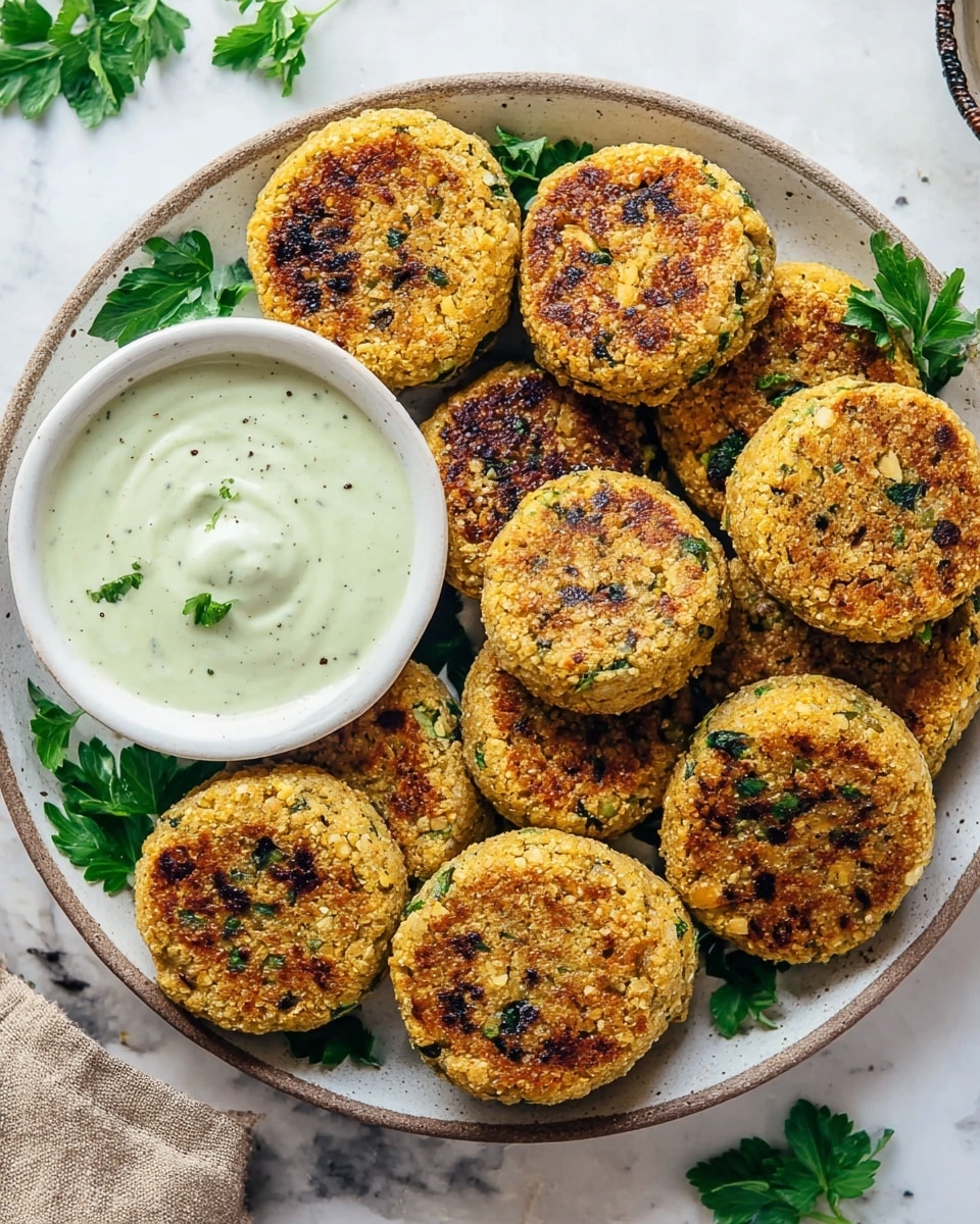 Crispy Vegan Quinoa Patties with Herb Dip Recipe