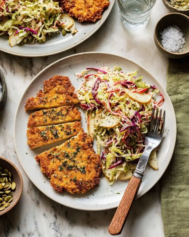 Crispy Chicken Cutlets with Apple Slaw Recipe