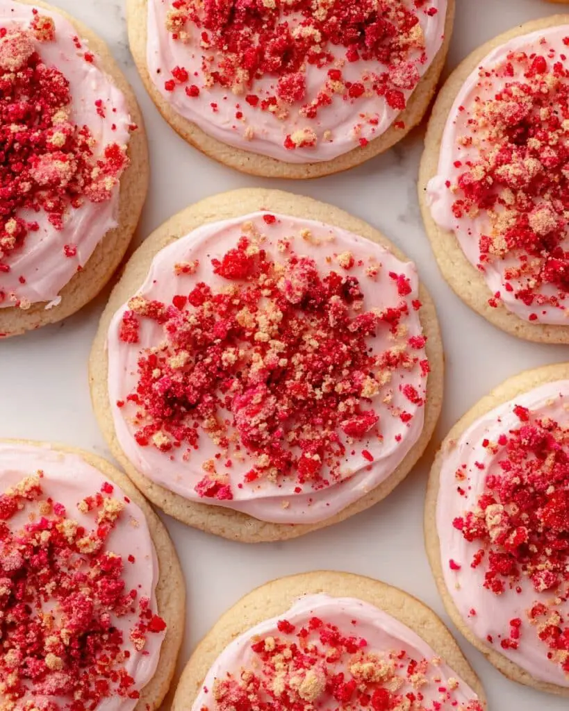 Frosted Strawberry Crunch Cookies Recipe