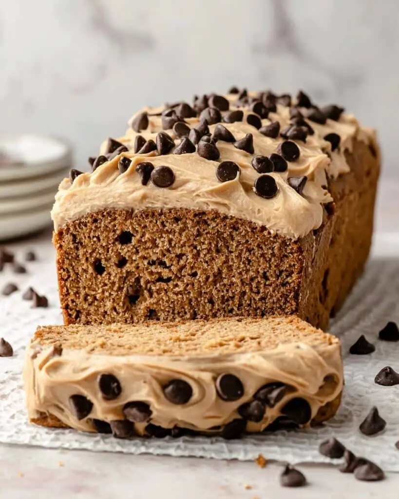 Peanut Butter Lover’s Banana Bread with Chocolate Chips and Fluffy Peanut Butter Frosting Recipe