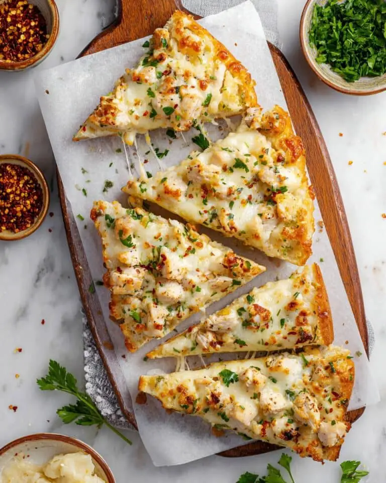 The Viral Chicken Alfredo Garlic Bread I’m Obsessed With Recipe