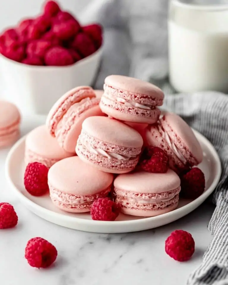 Raspberry Macarons with Raspberry Jam and Buttercream Filling Recipe