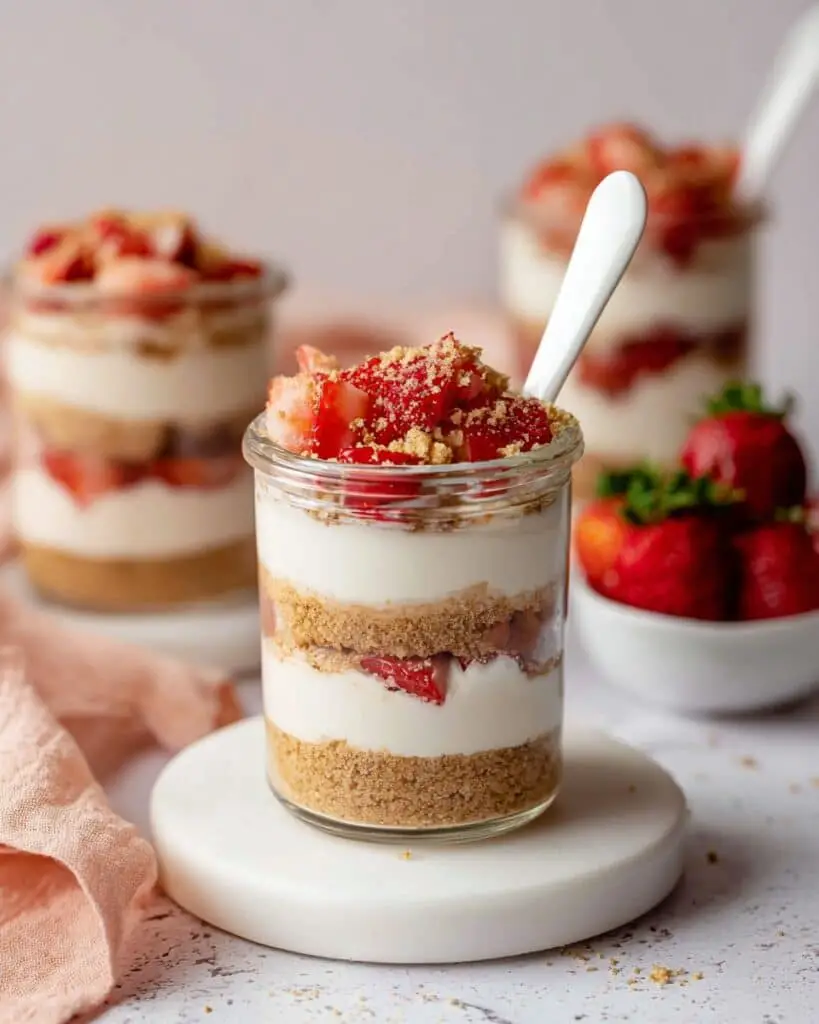 High Protein Cheesecake Jars with Berries Recipe