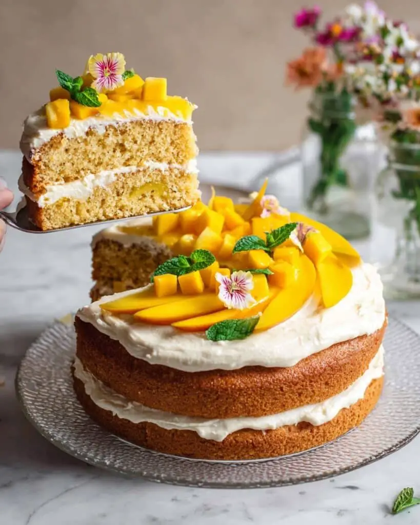 Vegan Mango Cake with Cream Cheese Frosting Recipe