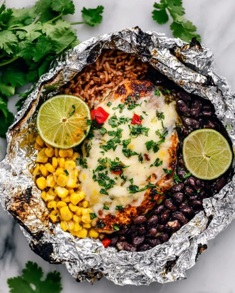 Fiesta Lime Chicken and Rice Foil Packs Recipe