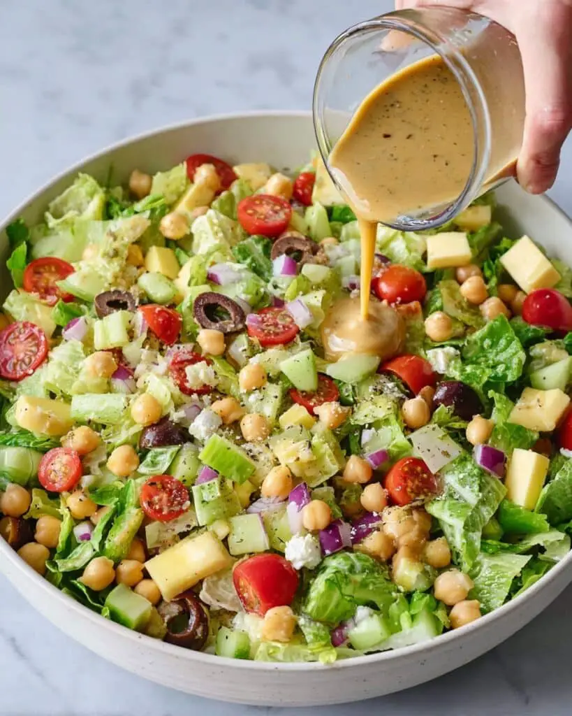Chopped Salad with Chickpeas, Mozzarella, and Marinaded Artichoke Hearts Recipe