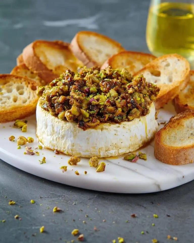 Sweet Baked Brie with Pistachios and Honey Recipe