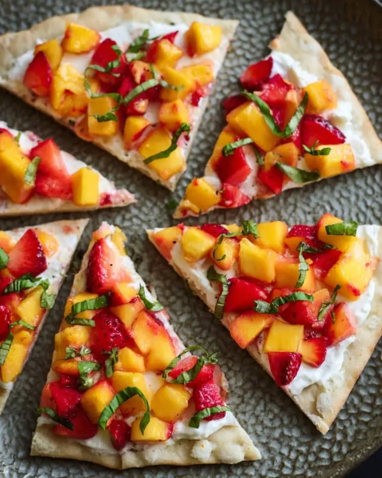 Strawberry Peach Goat Cheese Flatbread Recipe