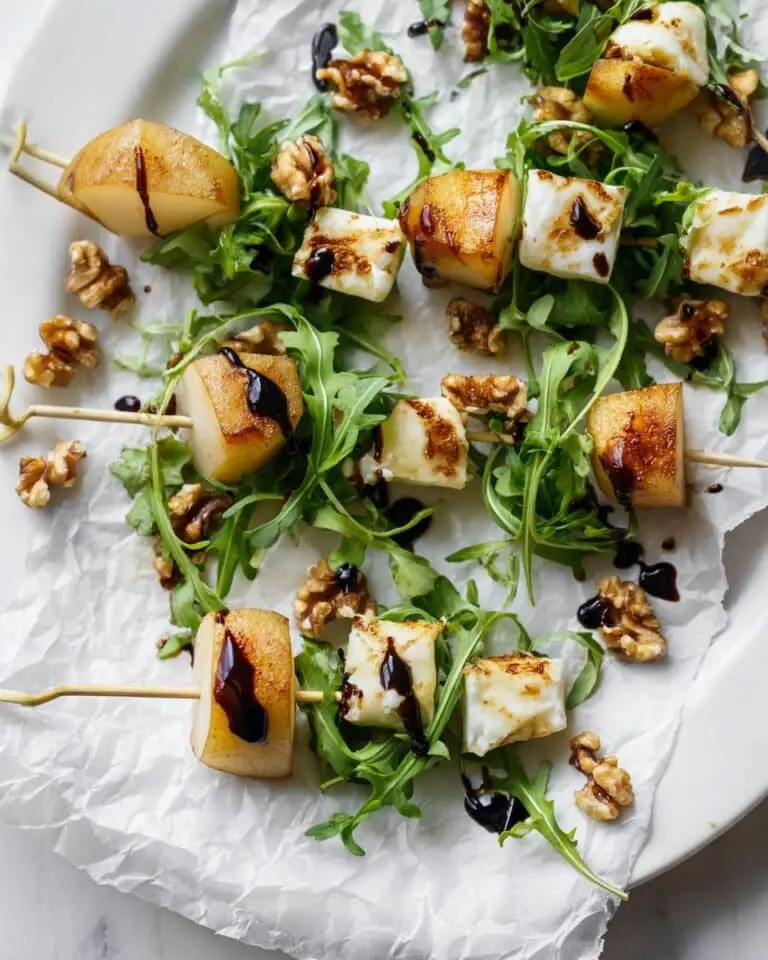 Pear & Brie Cheese Salad Skewers Recipe