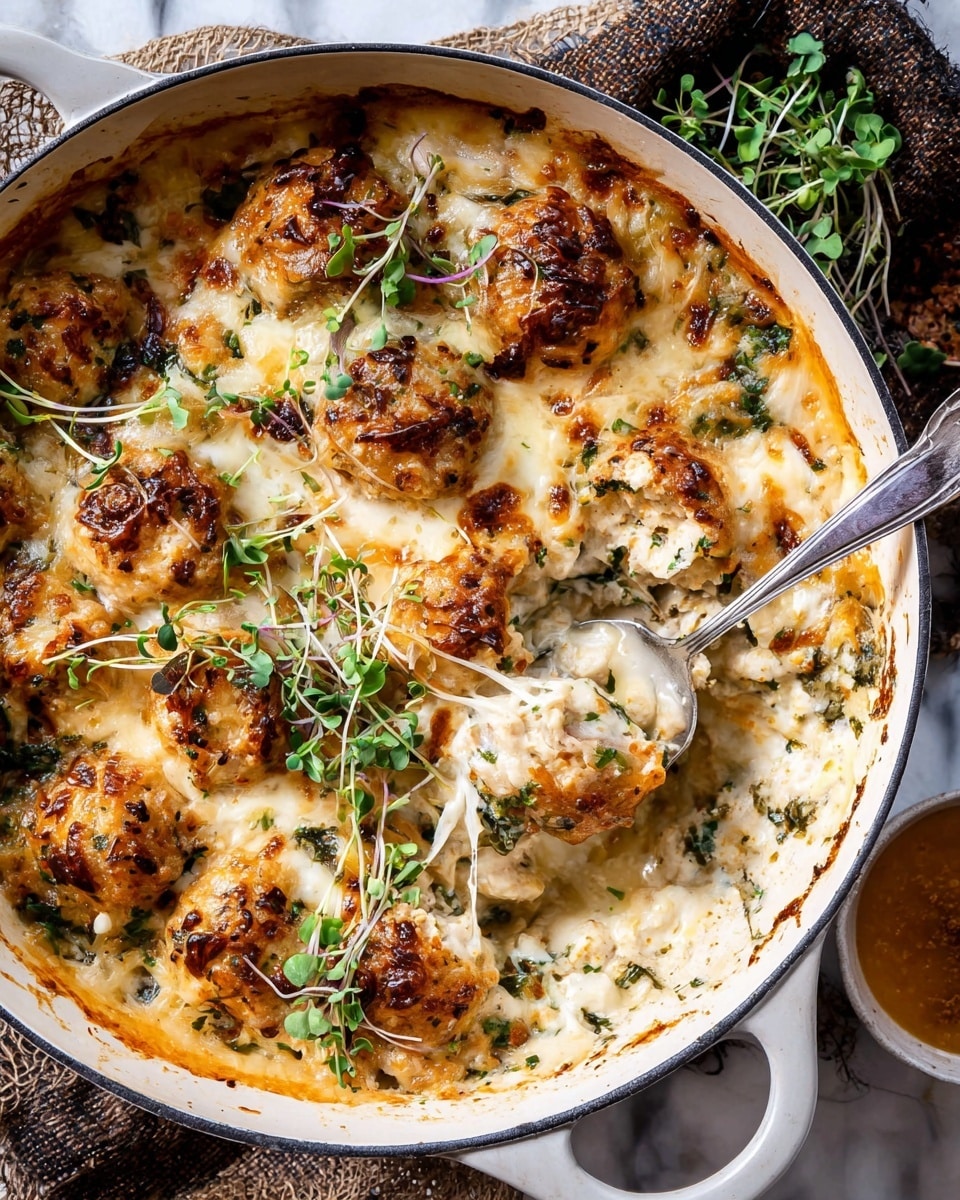 Baked Lemon Rosemary Chicken Meatballs and Creamy Orzo Recipe