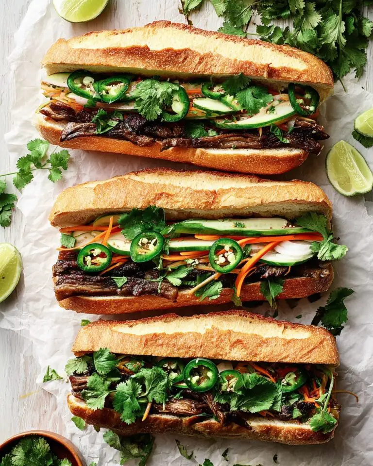 Vietnamese Pork Bành Mì Sandwich with Pickled Vegetables Recipe