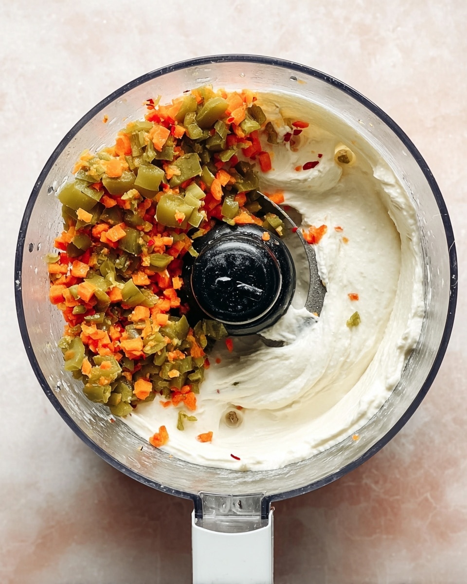A collection of fresh ingredients arranged neatly on a white marbled surface includes a small white bowl with bright red sliced radishes, a bunch of fresh green asparagus spears in the center, a leafy bunch of green parsley, and a white bowl filled with small red grape tomatoes. Surrounding these are small clear bowls containing white cubes of cheese, thin tan almond slices, a golden yellow liquid likely olive oil, creamy light brown mustard in a small white cup, and a glass filled with a dark amber liquid. photo taken with an iphone --ar 4:5 --v 7