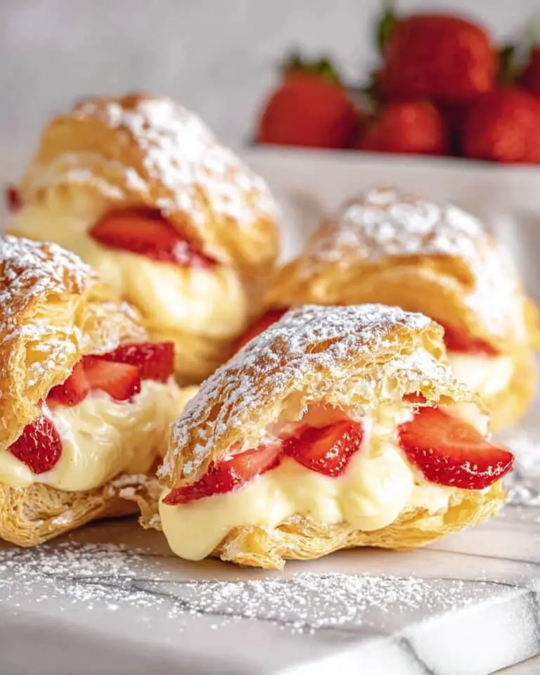 Bakery-Style Strawberry Croissants with Creamy Custard Recipe