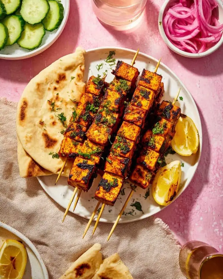 Vegan Tofu Souvlaki Wraps with Hummus and Tzatziki Recipe