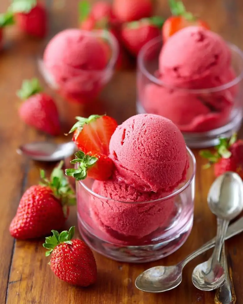 Easy Homemade Strawberry Sorbet Recipe